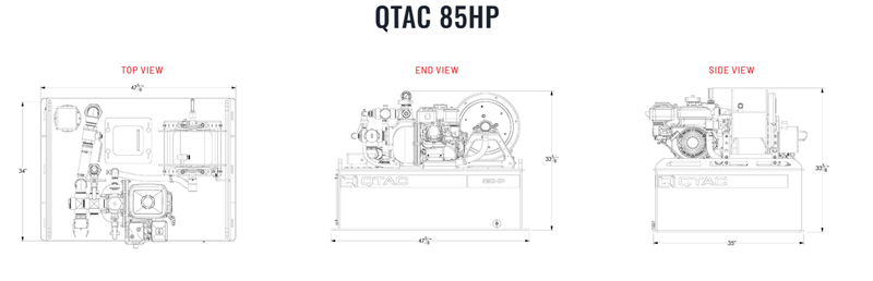 Load image into Gallery viewer, Light Gray QTAC 85HPD - UTV Firefighting Skid - 85 Gallon Tank, 5.5HP Darley Electric Start Honda Engine, 75&#39; hose length
