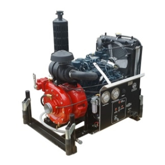 Dark Slate Gray CET 25hp Kubota Diesel Mid-Range Firefighting Pump - PFP-25HP-DSL-MR - 310 GPM / 175 PSI - 1x1.5" Outlet - NH/NST / 1x2.5" Inlet - NH/NST- Available in Skid Version