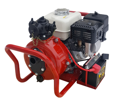 Load image into Gallery viewer, Dark Slate Gray CET Goliath High-Pressure Electric Start Fire Fighting Pump w/ 6hp Honda GX Engine 75 GPM / 140 PSI Max - 2x1&quot; NPSH Outlets / 1x1.5&quot; NPSH Inlet
