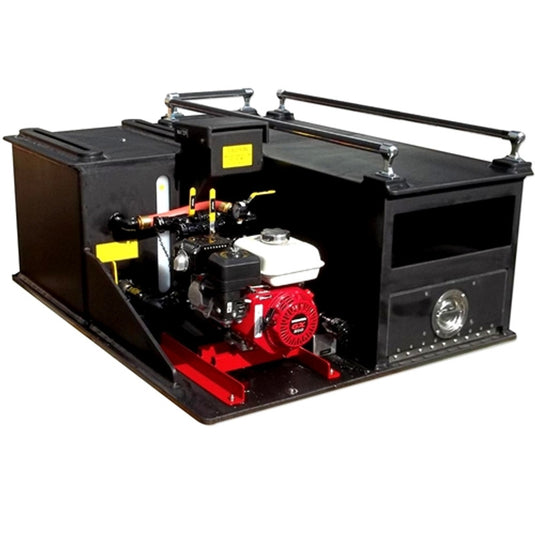 Black CET Truck Skeeter Space Pack Skid Unit , 6.5HP Twin Impeller Pump, 70 GPM / 125 PSI- Call for Pricing with Options