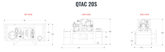 Light Gray QTAC 20S- ATV Firefighting Skid - 20 Gallon Tank - 1HP Honda Engine - 30GPM