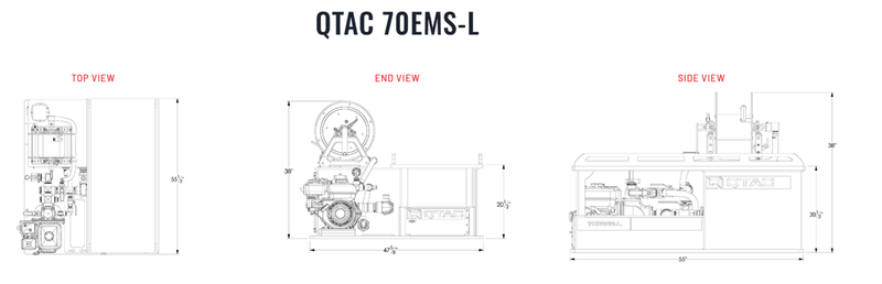 Load image into Gallery viewer, Light Gray QTAC 70 EMS-L Medium Pressure UTV Firefighting Skid - 70 Gallon Tank, 2.1HP Honda Engine, Max PSI of 61 and GPM of 73
