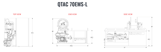 Light Gray QTAC 70EMS-L UTV Firefighting Skid - 70 Gallon Tank, 2.1HP Honda Engine / 5.5HP Honda Engine