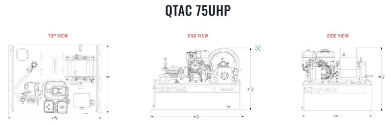 Load image into Gallery viewer, Light Gray QTAC 75UHP UTV Firefighting Skid - 75 Gallon Tank, 8HP Honda Engine, 6.7GPM 1200 PSI
