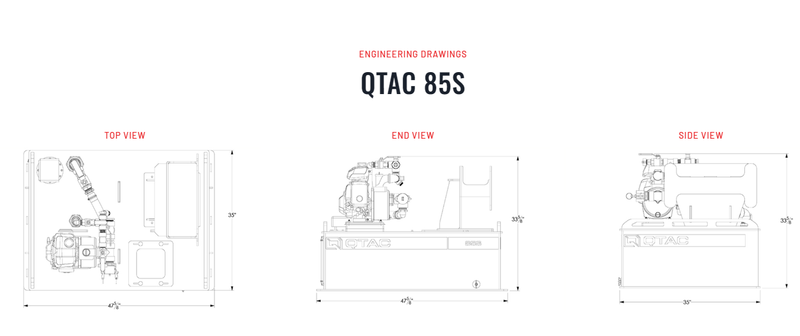 Load image into Gallery viewer, Light Gray QTAC 85S - 85 Gallon Tank, 73 GPM 2.1 HP Honda Pump, 75&#39; of 3/4&quot; Hose, Brass Bulls Eye
