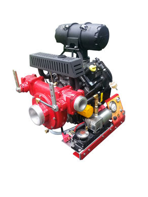 Dim Gray CET 26hp High Volume Fire Pump - SM-PFP-26HPKHL-EFI-2D - 675 GPM / 95 PSI Max - Two 2 1/2” Outlets with 1/4-Turn Ball Valve / One 4” Suction Inlet