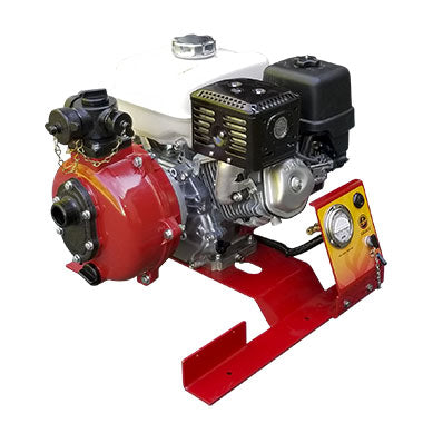 Saddle Brown CET 9hp Goliath Skid Mount - High Pressure Fire Pump - SM-PFP-9HPHND-EM-TW - 75 GPM / 140 PSI Max - Two 1” Outlets and one 1 1⁄2” NPSH Outlet / One 1 1⁄2” NPSH Suction Inlet - Available in Skid Version as Well