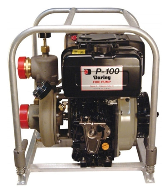 Dark Slate Gray Darley P-100 (Navy P100) Medium Pressure / High Volume Fire Pump - WS-2BE-10YDN - 250 GPM / 90 PSI - 3" NPT Suction / Single 2.5" NPT with Gate Valve Shutoff