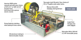 Gray FIRELITE® UTV Transport Mercedes Hannay, 55/70 Gallon Capacity, 2.1HP Pump, 20-65 GPM / 15-70 PSI