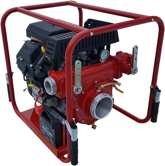 Dark Slate Gray CET 27hp High volume Fire Pump - PFP-27HP-2D - 475 GPM / 125 PSI - Two 2 1/2” Outlets Fire Type Swing-Out Valve / One 4” Suction Inlet - Available in Skid Version