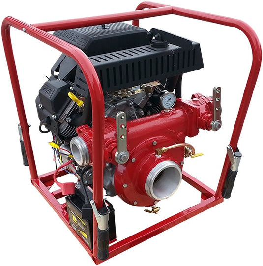 Sienna CET 30hp High Volume Fire Pump - PFP-30HPKHL-2D - 535 GPM / 125 PSI - Two 2 1/2” Outlets with 1/4-Turn Ball Valve / One 4” Suction Inlet - Available in Skid Version