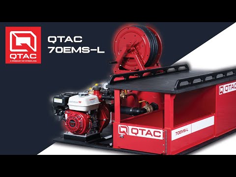 Load and play video in Gallery viewer, QTAC 70 EMS-L Medium Pressure UTV Firefighting Skid - 70 Gallon Tank, 2.1HP Honda Engine, Max PSI of 61 and GPM of 73
