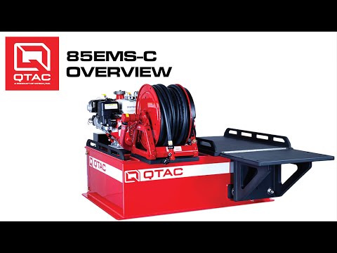 Load and play video in Gallery viewer, QTAC 85 EMS-C UTV Firefighting Skid with Rescue Basket - Medium Pressure, 2′′ NST Threaded Suction 1-1/2′′ NST Discharge,  Hose Reel Line up to 100 feet of 3/4′′, Max PSI of 61 and GPM of 73
